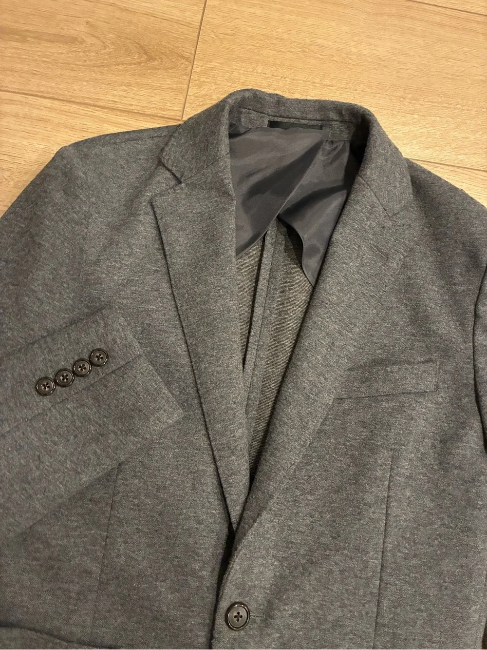 J. Crew Men’s Slim Fit Knit Suit Jacket Wool Cotton Blend Gray Size XS/36